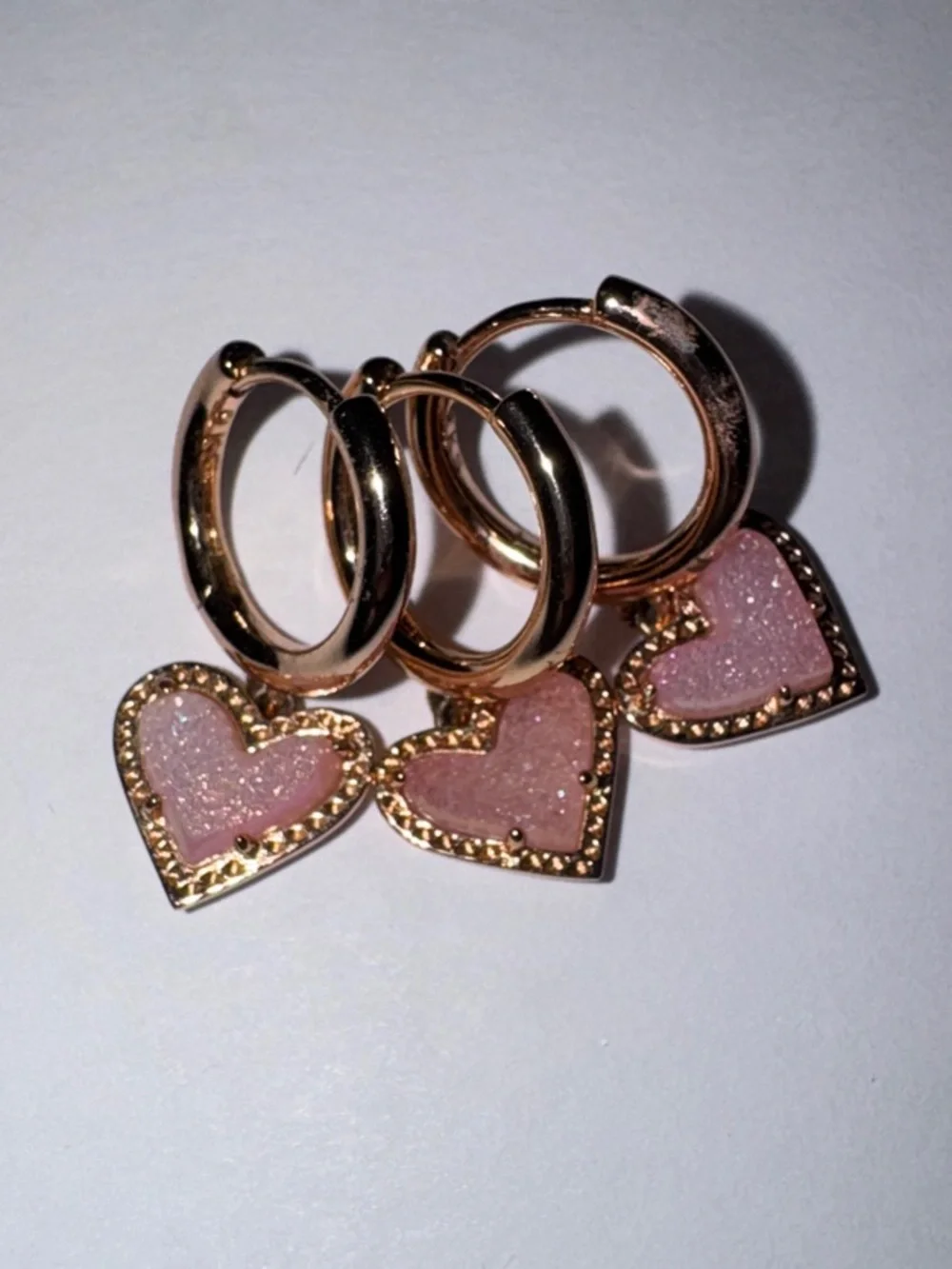 Kendra Scott Pink Heart Charm Hoop Earrings - Women's Jewelry